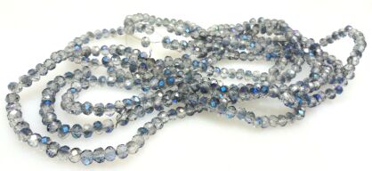 Kryształki fasetowane - oponki 4x3mm - grey blue