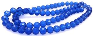 Kryształki fasetowane - kula 6mm - niebieskie