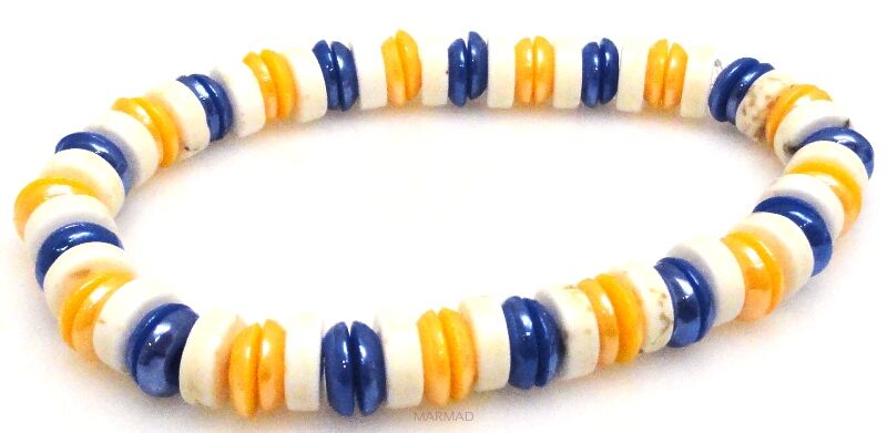 Bransoleta - howlit i dyski perłowe - 19cm