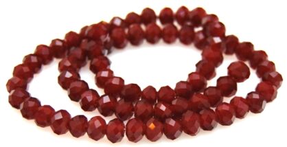 Kryształki fasetowane bordowe - oponka 6x4mm