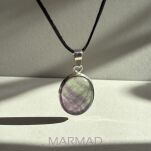 Fluoryt 45x23mm - gotowa zawieszka + srebro 925 - 2