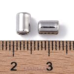 Stopery -kolumnowe, mosiądz, 6 x 4 mm, otwór: 0,5 mm- srebrne - 3