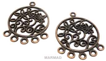 FILIGRAN Baza na wisior, kolczyki 35x26mm - red copper