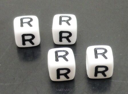 Alfabet litera R - kostka 6x6mm