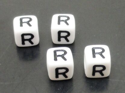 Alfabet litera R - kostka 6x6mm