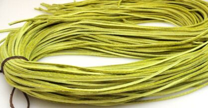 Rzemień żółty cytrynowy skórzany - grubość 1x1,5mm