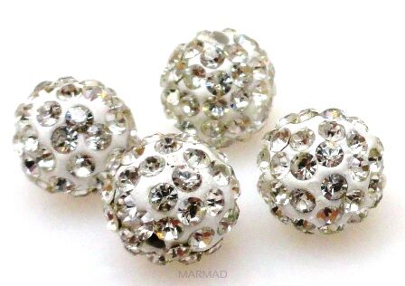 Kula cyrkoniowa Shambella 10mm - crystal - do bransoletek i kolczyków