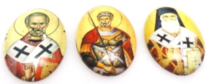 Kaboszony szklane owal 25x18mm - zestaw 3 sztuki - dewocjonalia