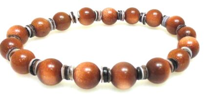 Bransoleta - piasek pustyni kule 8mm i muszla  - 18cm