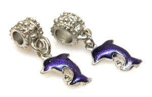 Charms -  delfin - fioletowy