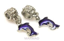 Charms -  delfin - fioletowy