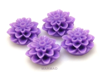 Kaboszon - kwiatek fioletowy 14mm