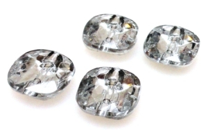 Guziki kryształowe fasetowane - kwadrat 11mm - crystal