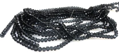 Kryształki fasetowane - oponki 4x3mm - ciemno szare