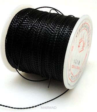 Sznurek metalizowany czarny o średnicy 0,8mm