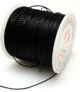 Sznurek metalizowany czarny o średnicy 0,8mm
