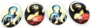 Kaboszony szklane owal 25x18mm - zestaw 4 sztuki - dewocjonalia