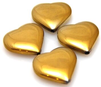 Hematyt złoty - serce 20x20mm - II gatunek