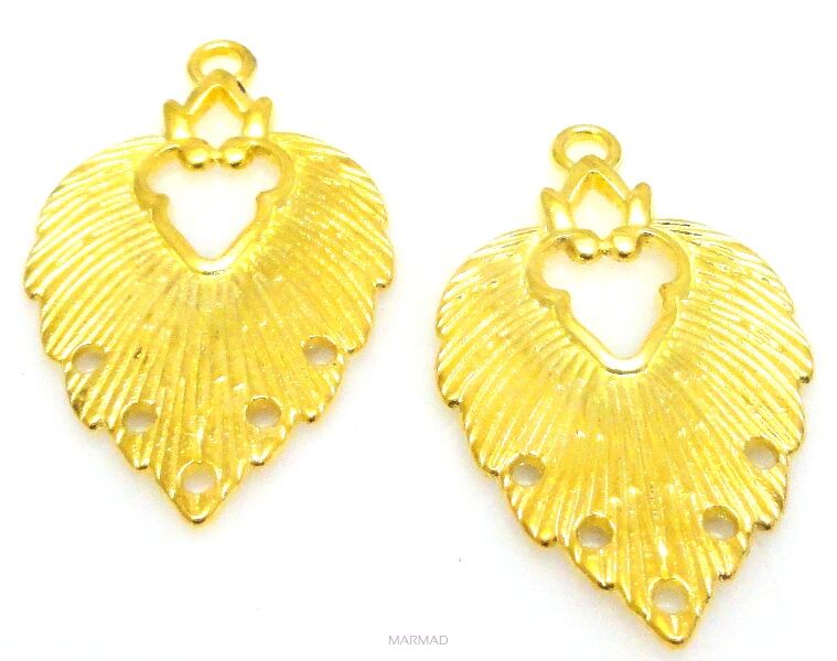 FILIGRAN Baza na wisior, kolczyki liść 34x20mm