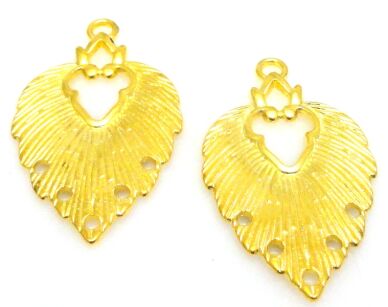 Łącznik, konektor, Baza filigranowa na wisior, kolczyki liść 34x20mm