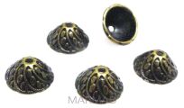 Czapeczki bali na korale kopuła 10mm - antyczny brąz