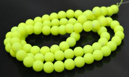 Kule szklane gumowane matowe - kule 10mm - cytrynowo seledynowe