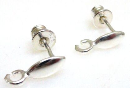 Bigle - ozdobny sztyft w komplecie z tulejką - srebro 925 - 1 para