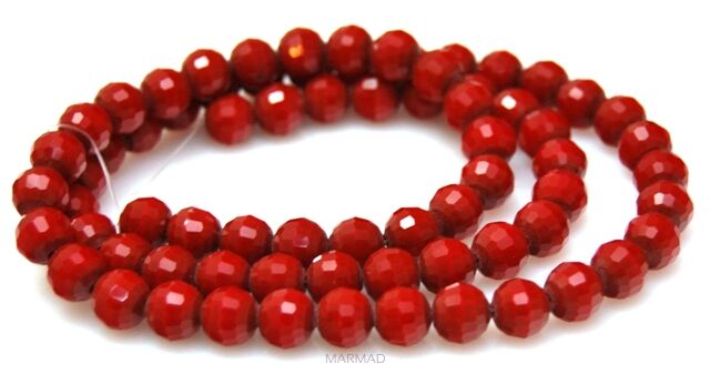 Kryształki fasetowane - kula 8mm - czerwone