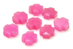 Jadeit różowy - krzyż 10x10mm