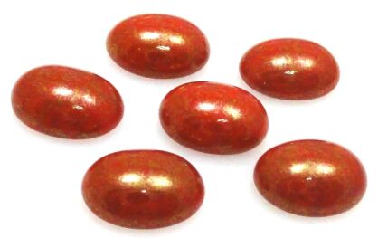 Kaboszon - owal 10x8mm - czerwony - Preciosa