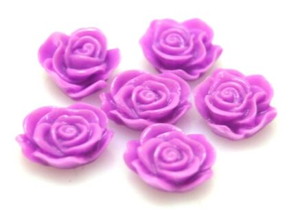 Kaboszon - różyczka 13x11mm - wrzosowa