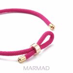 Baza do bransoletki- sznurek nylonowy-z elementami w kolorze złotym- różowa - 2