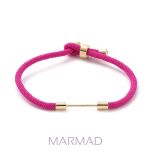 Baza do bransoletki- sznurek nylonowy-z elementami w kolorze złotym- różowa - 5