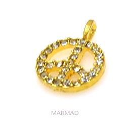 Znak pokoju z cyrkoniami crystal do zawieszania