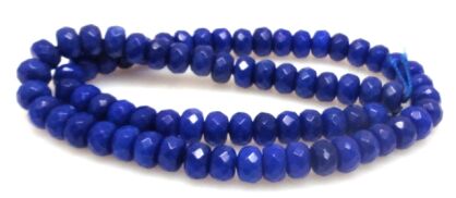 Jadeit fasetowany szafirowy - oponka 7x4mm