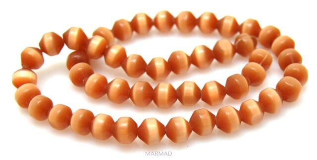 Kocie oko- uleksytowe - kula ze szlifem 8mm - miodowy