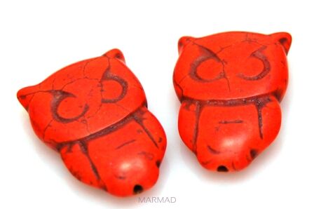 Howlit - sowa 30x20mm - pomarańczowy