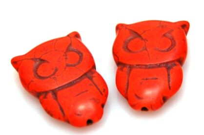 Howlit - sowa 30x20mm - pomarańczowy