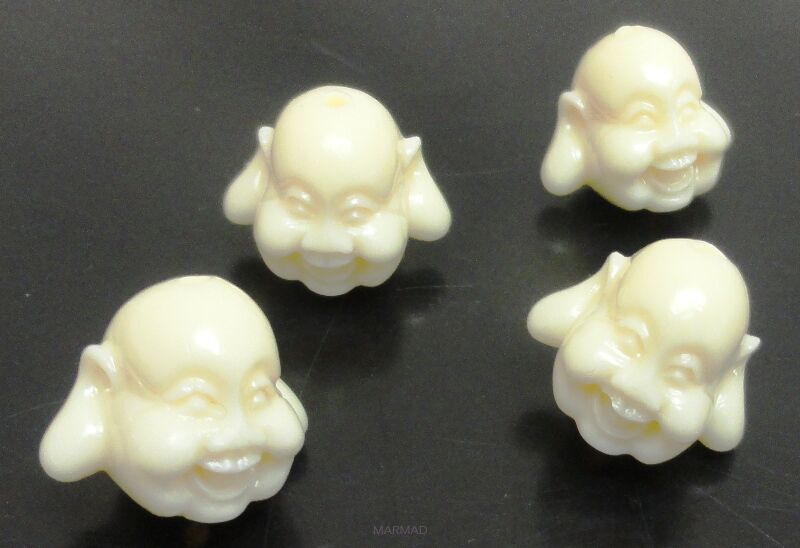 Koral z żywicą - głowa Buddy 12x14mm 