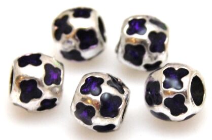 Przekładka emaliowana ametystowa - oponka10x8mm