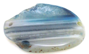 Agat niebieski 43x32mm - dwa otwory