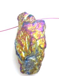 Kwarc pokryty tytanem multikolor - na wisior - 36x20x17mm