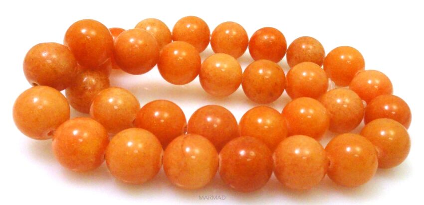 Jadeit - kula 12mm - morelowo pomarańczowy