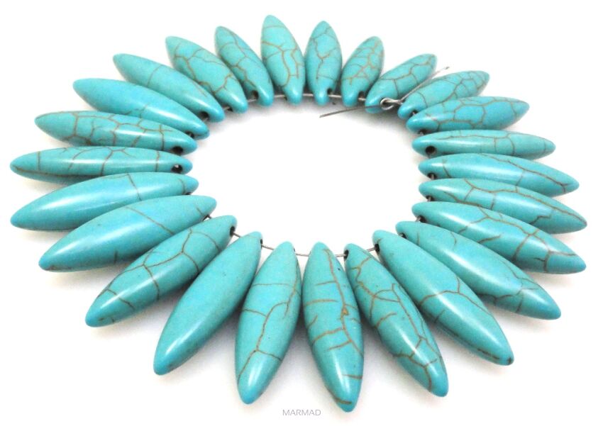 Howlit turkusowy - łezka 28x8mm