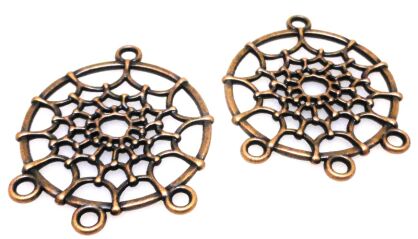 FILIGRAN Baza na wisior, kolczyki 34x28mm - red copper