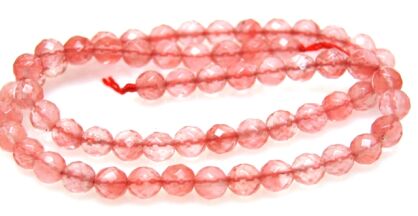 Kwarc różany fasetowany - kula 6mm