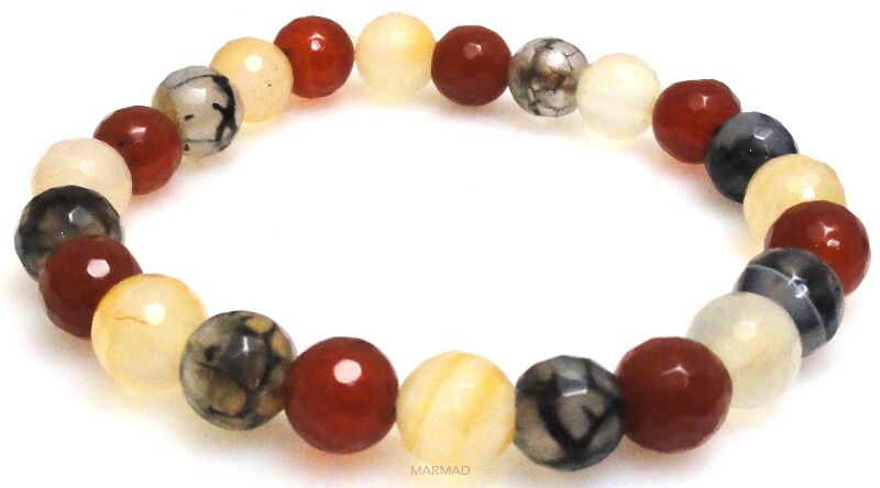 Bransoleta - kolorowy agat kule 8mm - 18cm