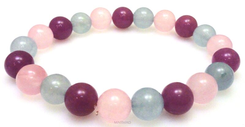 Bransoleta - kolorowy jadeit kule 10mm - 19cm