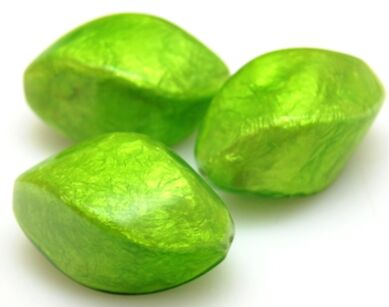 Masa perłowa w akrylu - orzech 40x23mm - seledynowa