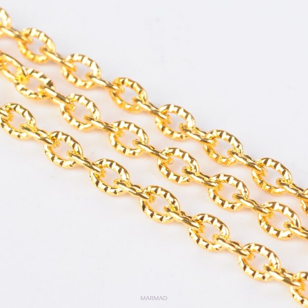 Łańcuszek twist ogniwka 4x3mm - 1 metr - kolor złoty